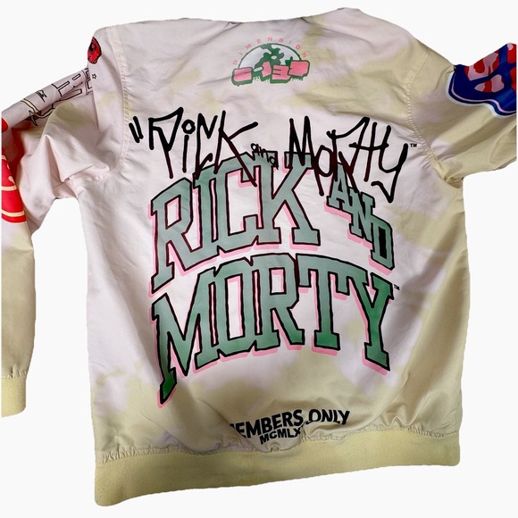 Rick And Morty Members Only Jacket - M Rare Adult Swim Lightweight Full Zip EUC - Picture 12 of 16
